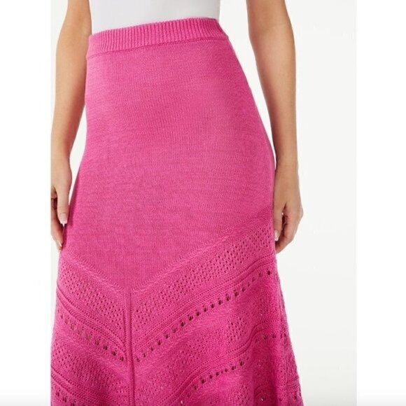 Sofia Jeans Sofia Vergara Crochet Tank Top XS Midi Skirt M Set Barbie Barbiecore - Picture 8 of 9